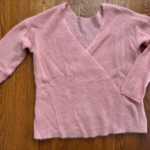 Sézane Soft Pink V-Neck Sweater